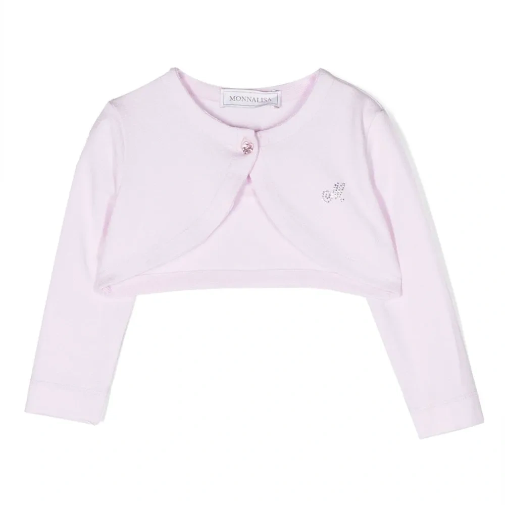 Укороченный кардиган с логотипом и стразами