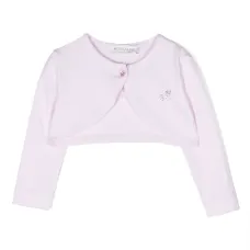 Укороченный кардиган с логотипом и стразами