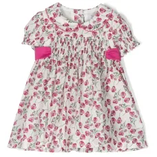 Платье с короткими рукавами и цветочным принтом