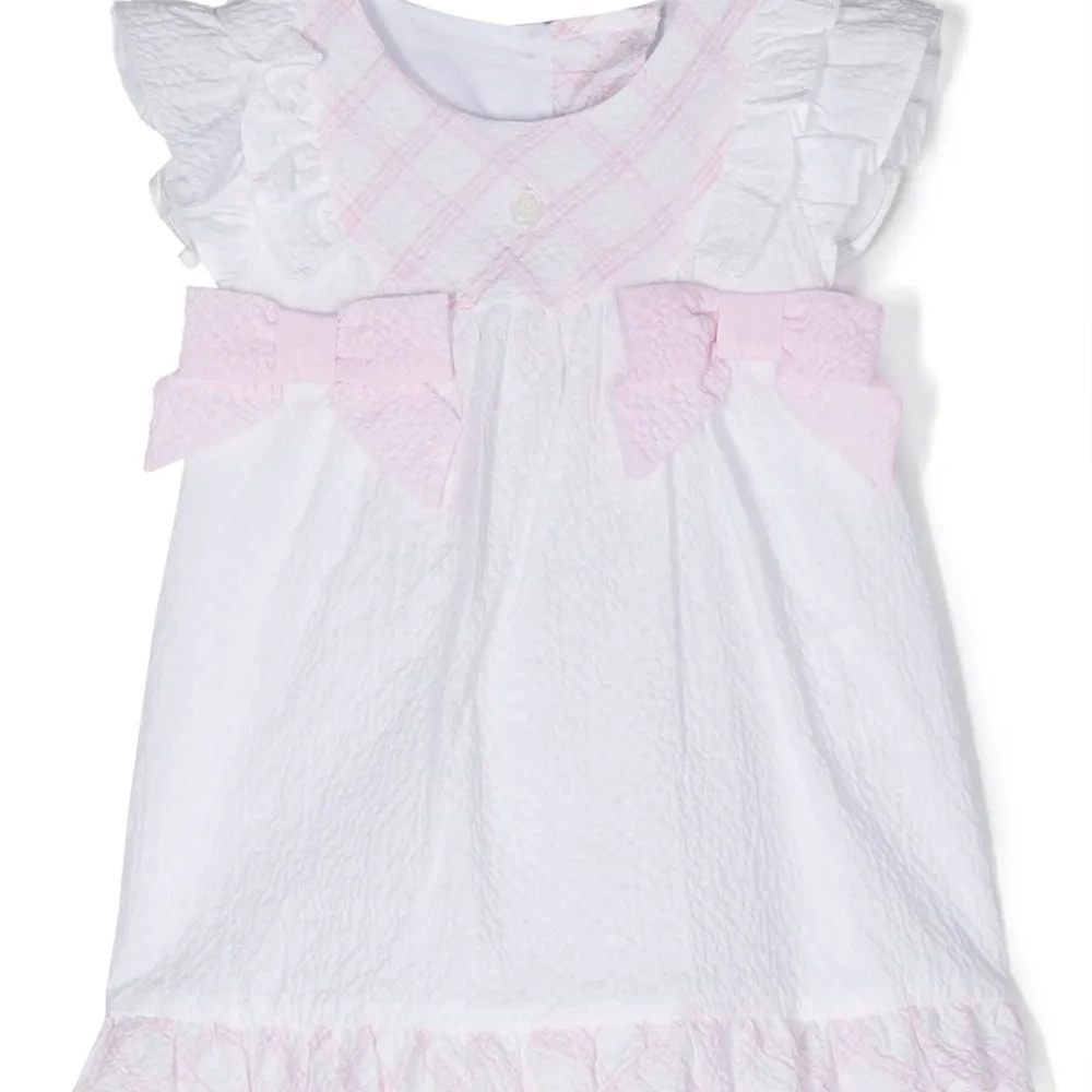 Платье из сирсакера с бантом