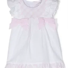 Платье из сирсакера с бантом