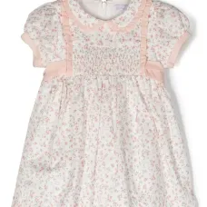 Платье с объемными рукавами и цветочным принтом