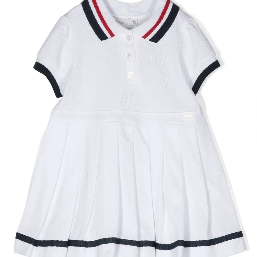 Платье с воротником поло и полосками