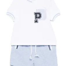 Комплект из футболки и шортов с вышитым логотипом