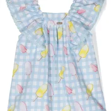 Платье с квадратным вырезом и принтом