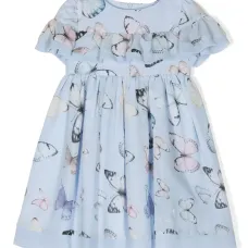 Платье с оборками и принтом