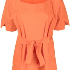 Блузка с короткими рукавами и завязками