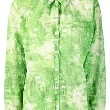 Плиссированная рубашка с принтом