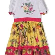 Ярусное платье с цветочным принтом