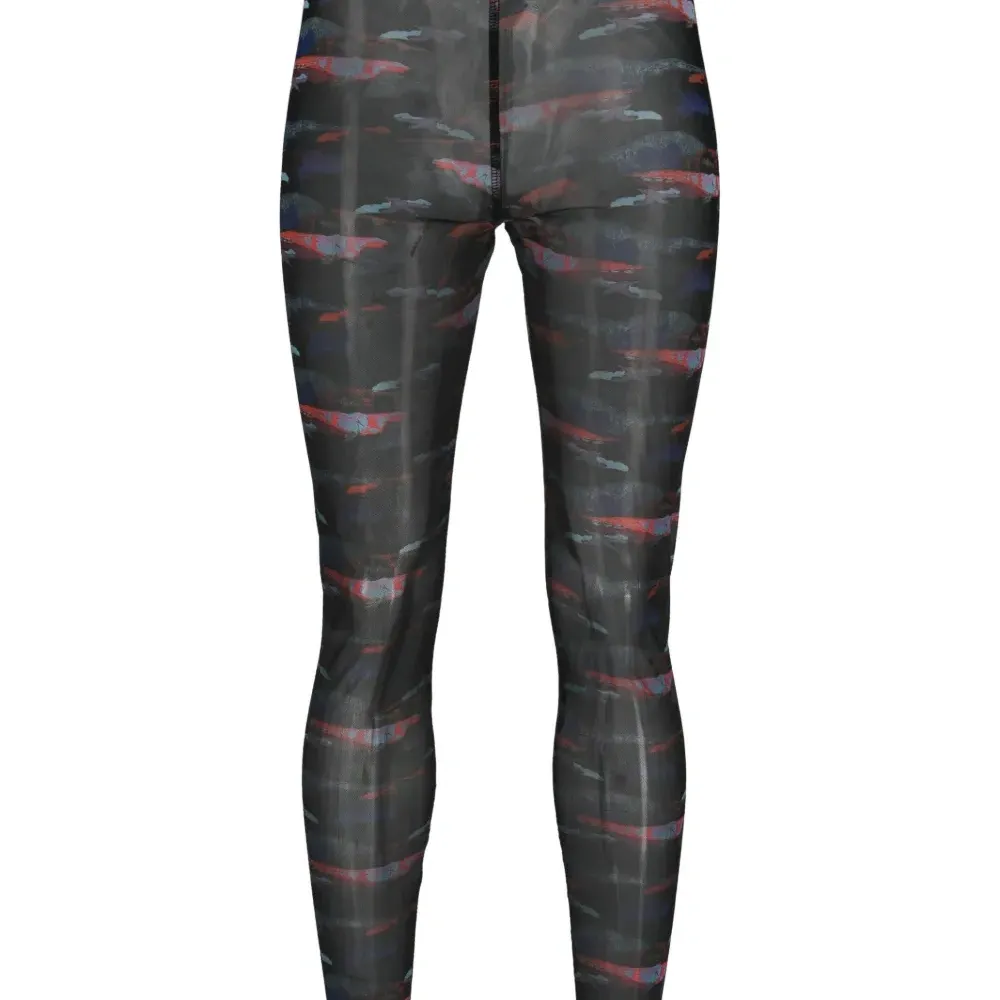 Полупрозрачные сетчатые легинсы с принтом