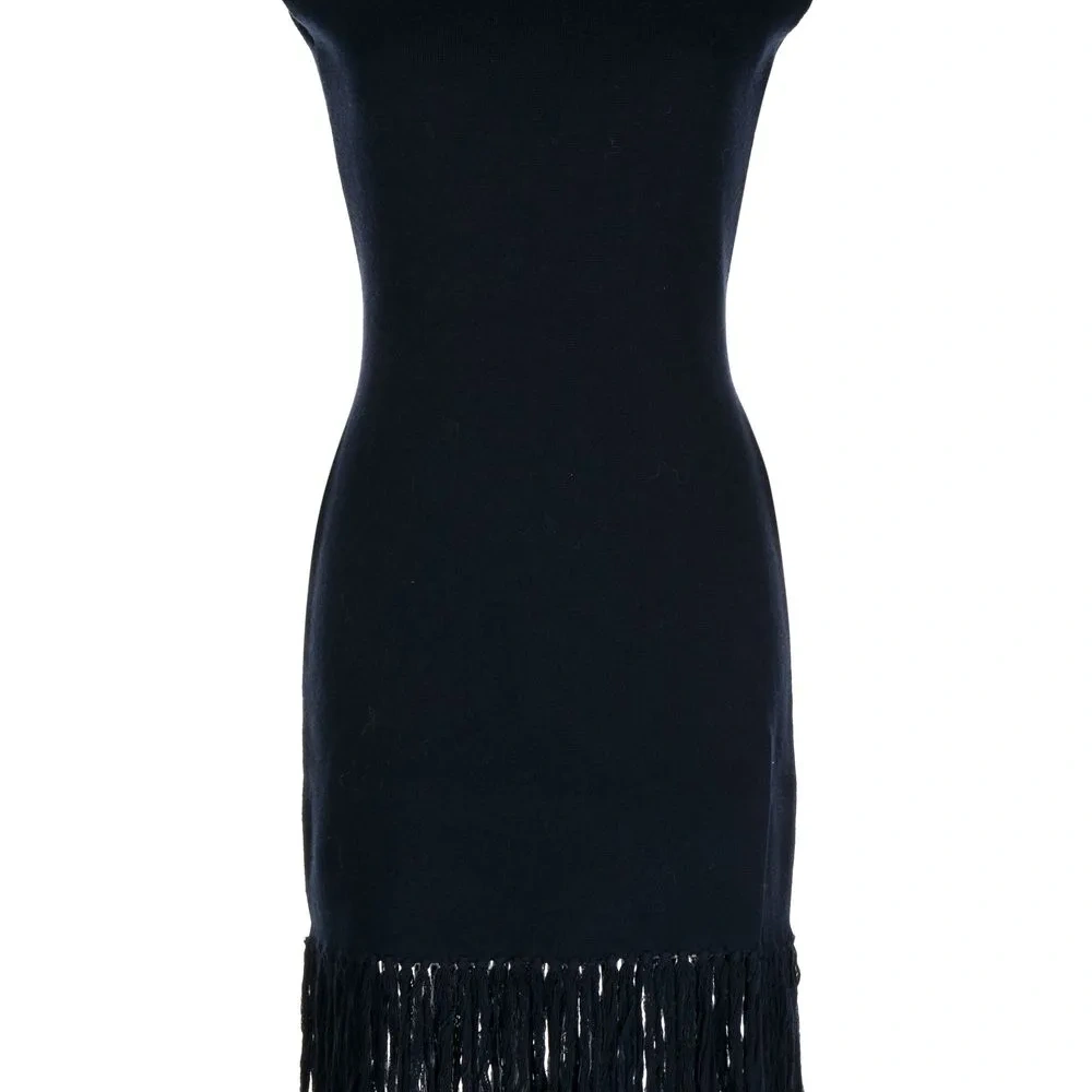 Шерстяное платье с бахромой