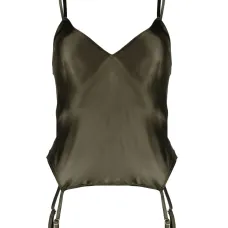 Атласный топ с поясом для чулок