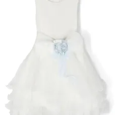 Ярусное платье с цветочной аппликацией