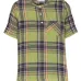 Tartan collarless shirt