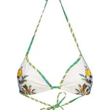 Топ бикини с вырезом халтер и цветочным принтом