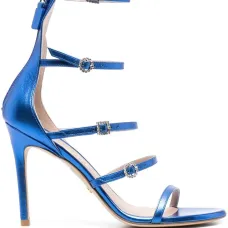 Босоножки с эффектом металлик и кристаллами Босоножки с эффектом металлик и кристаллами