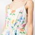 Платье мини без рукавов с цветочным принтом