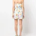 Платье мини без рукавов с цветочным принтом