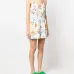 Платье мини без рукавов с цветочным принтом