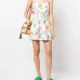 Платье мини без рукавов с цветочным принтом