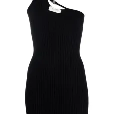 Платье мини в рубчик
