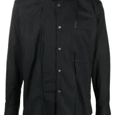 Рубашка с длинными рукавами и сетчатой вставкой