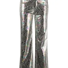 Брюки со змеиным принтом и голографическим эффектом