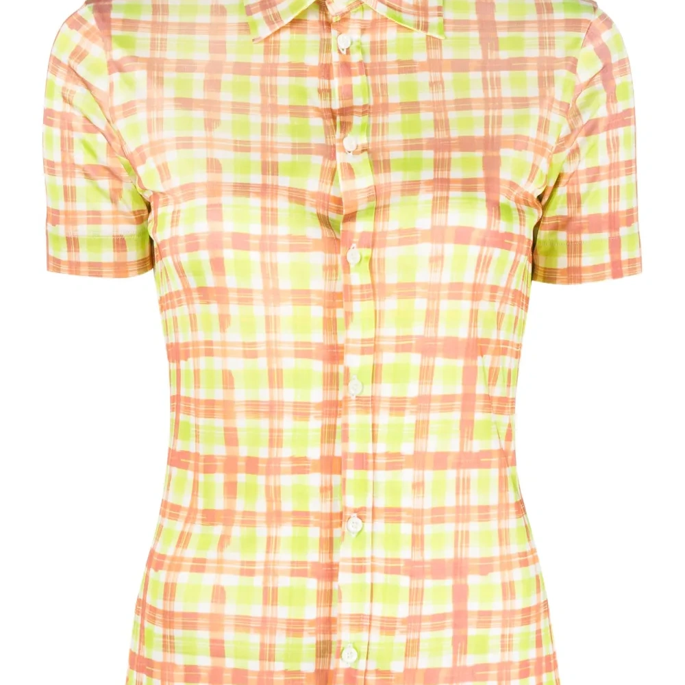 Клетчатая рубашка с короткими рукавами Клетчатая рубашка с короткими рукавами