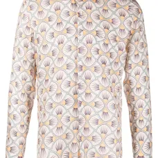 Рубашка с длинными рукавами и геометричным принтом