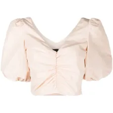 Укороченная блузка с объемными рукавами