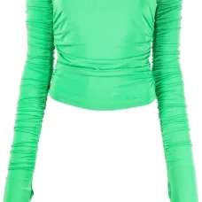 Драпированный топ с открытыми плечами