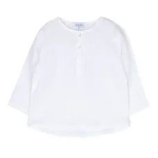 Льняной топ с длинными рукавами