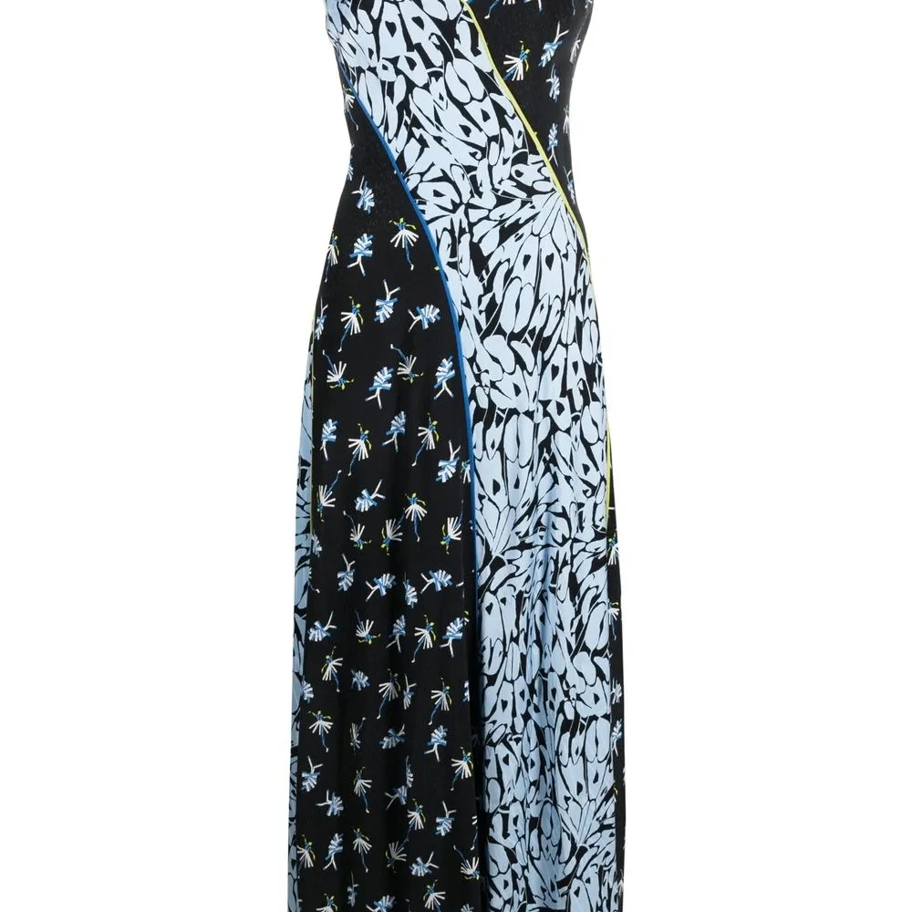 Платье в технике пэчворк с цветочным принтом