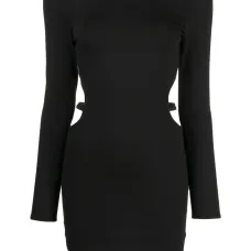 Платье мини с длинными рукавами и логотипом