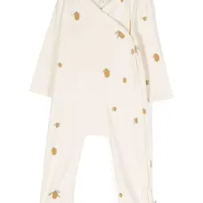 Organic cotton lemon-print babygrow