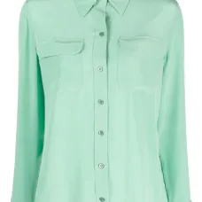 шелковая рубашка с длинными рукавами