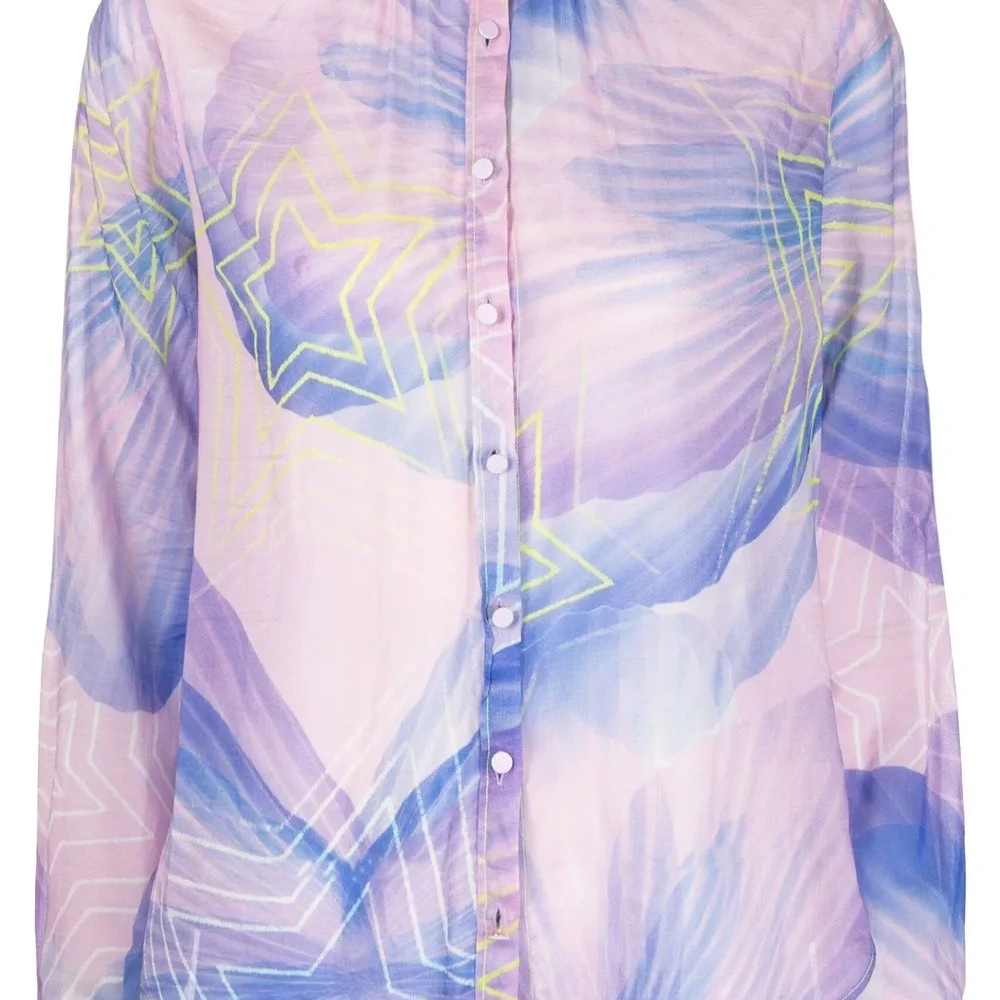 Рубашка с длинными рукавами и принтом