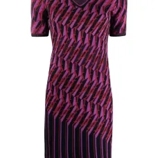 Zig-zag intarsia-knit dress