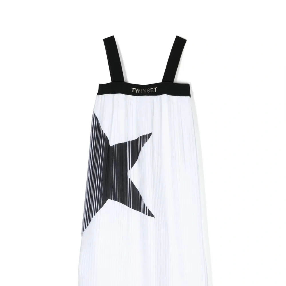 Плиссированное платье с принтом