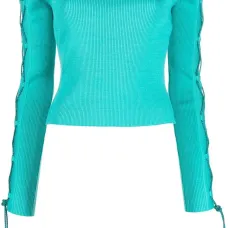 Топ с открытыми плечами и шнуровкой