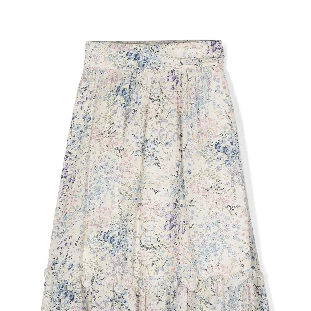 Юбка с цветочным принтом и оборками