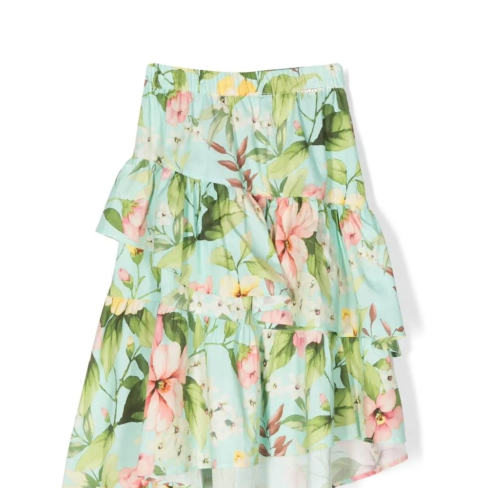 Юбка мини с цветочным принтом