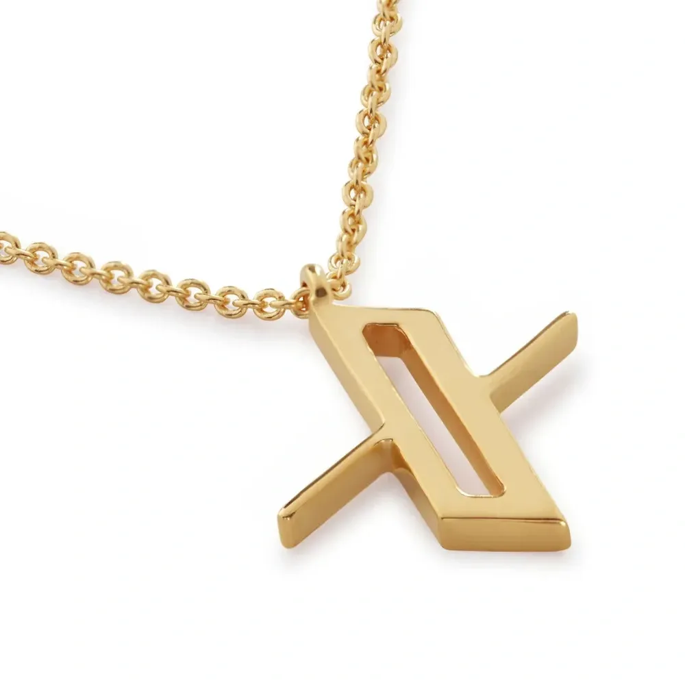 Позолоченное колье Alphabet X Позолоченное колье Alphabet X