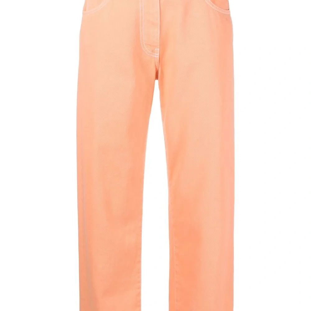 Укороченные джинсы прямого кроя