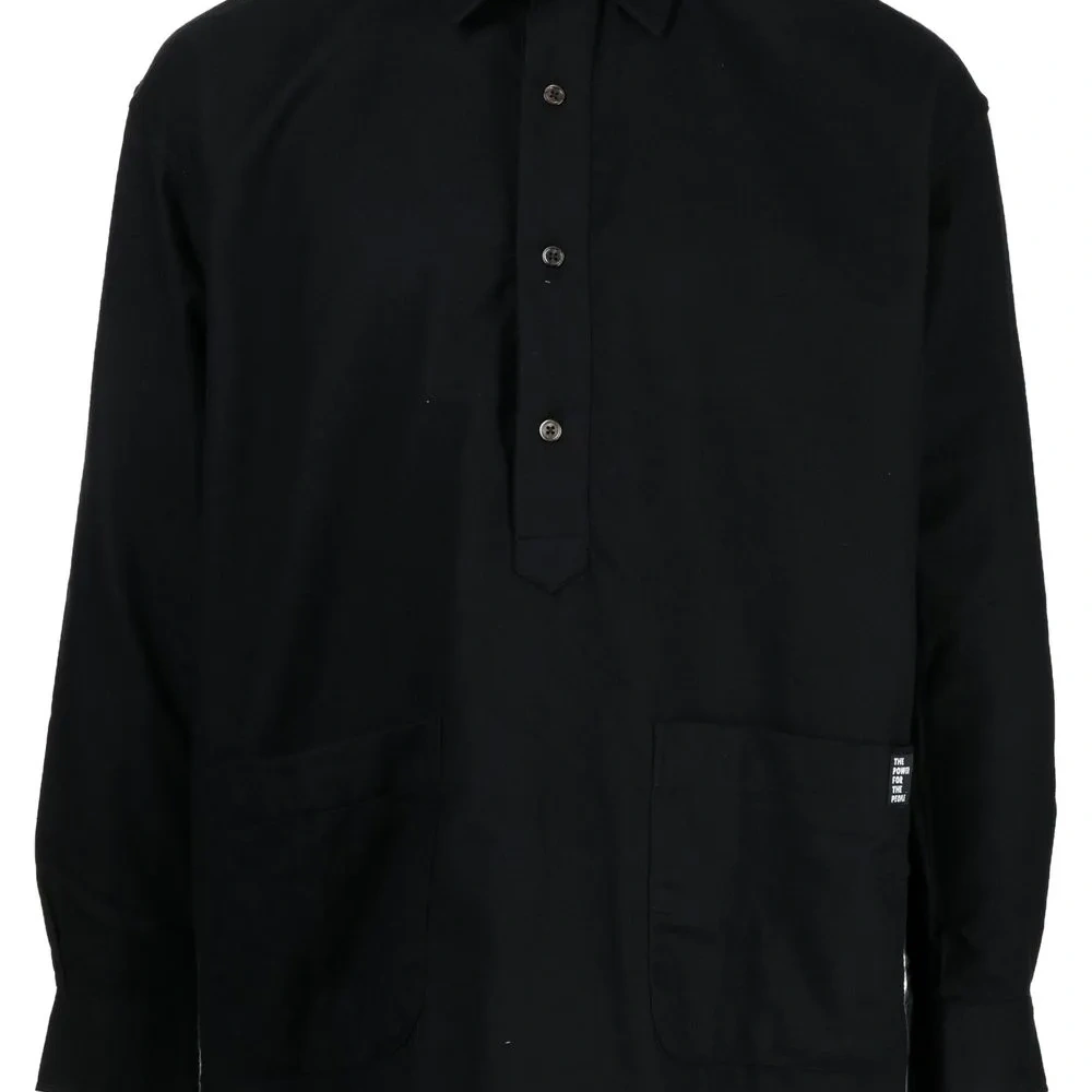 Рубашка с планкой на пуговицах и длинными рукавами