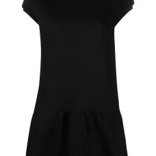 Платье мини с баской