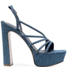 Джинсовые босоножки на платформе