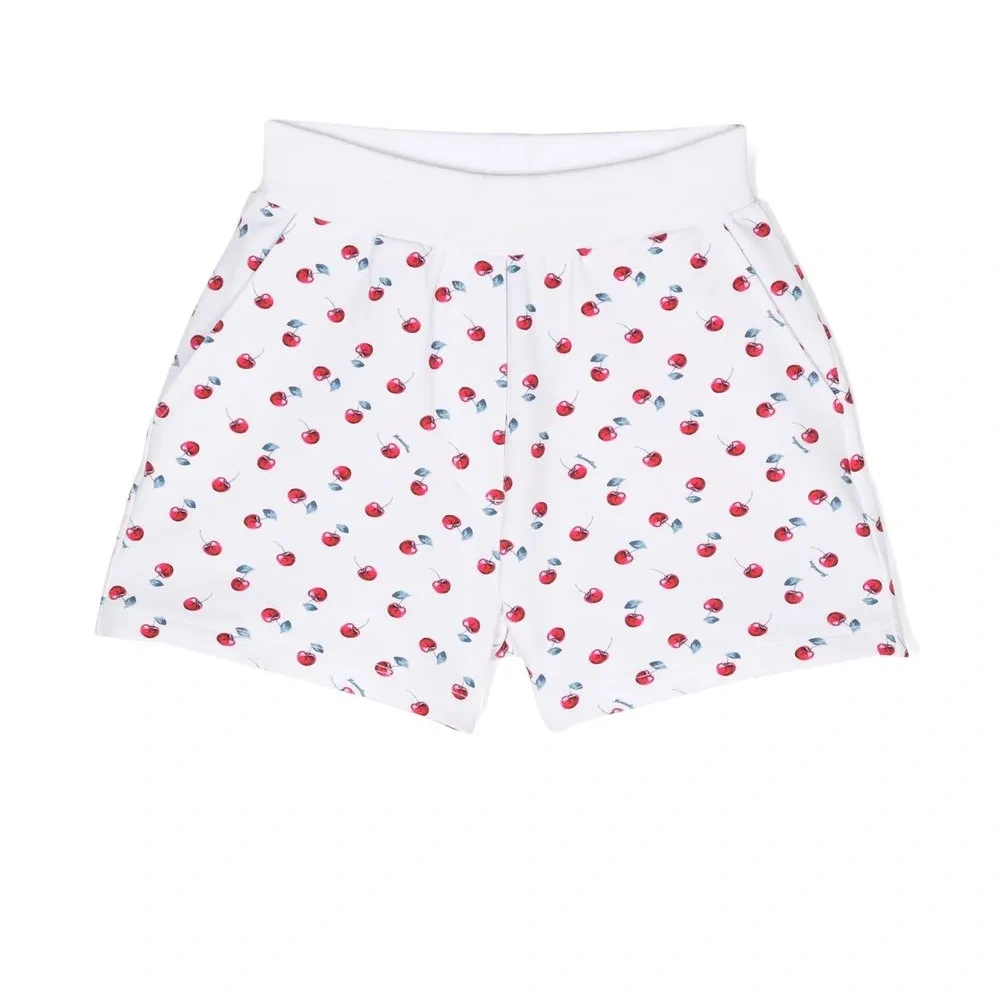 Cherry-print cotton shorts