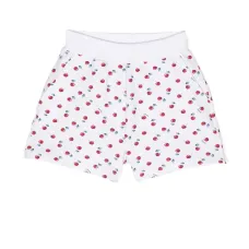 Cherry-print cotton shorts