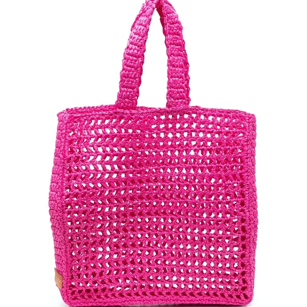 Соломенная сумка-тоут с нашивкой-логотипом